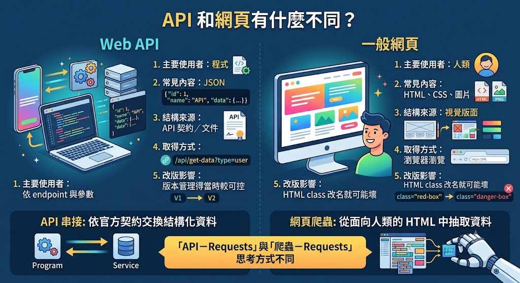 API和網頁有什麼不同